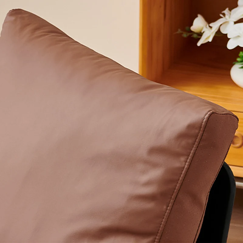 Contemporary Industrial Rectangular Carbon Steel Faux Nappa Leather Sponge Latex PP Cotton Accent Chair Backrest Armrest For Living Room