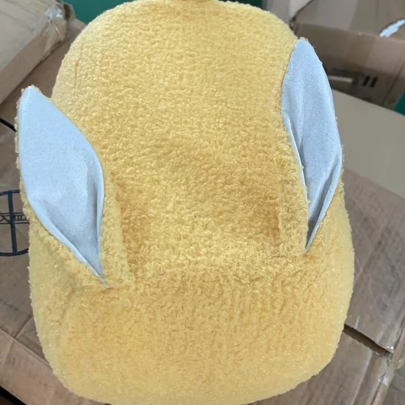 Contemporary Creative Rabbit-Shaped Teddy Fleece Pine Wood Plywood Sponge Kids Low Stool Backless Armless For Living Room