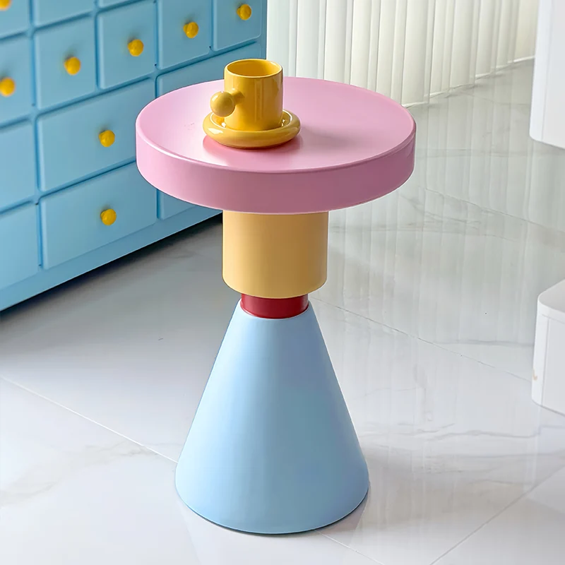 Contemporary Creative Plywood Round Kids End Table 1-Tier For Living Room