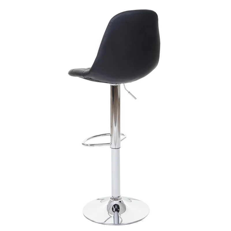 2x tabourets de bar comptoir chaise haute en synthétique noir base et cadre en acier chromé 04_0000107