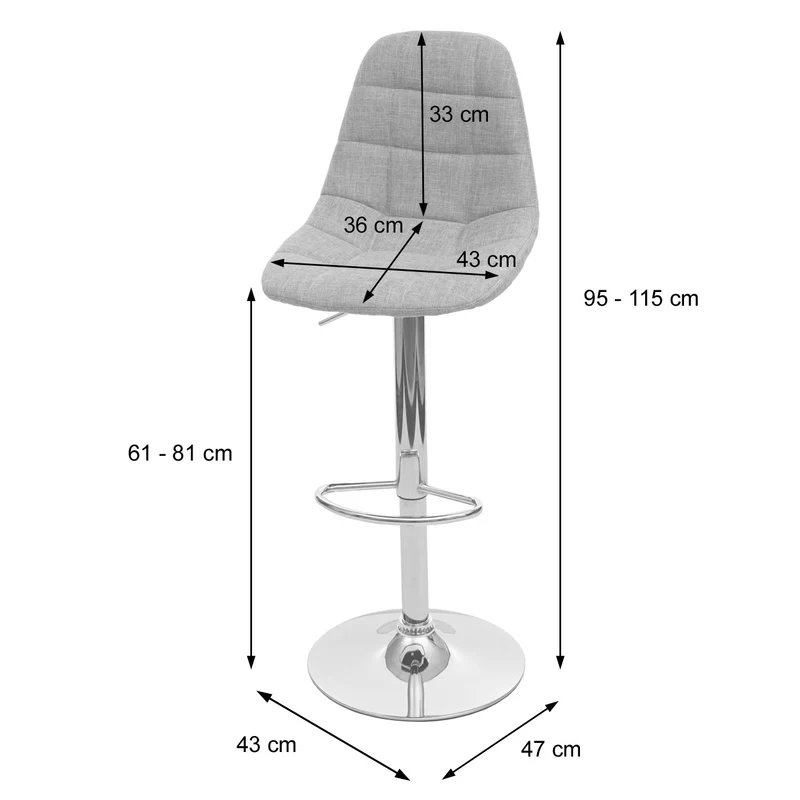 2x tabourets de bar comptoir chaise haute en synthétique noir base et cadre en acier chromé 04_0000107