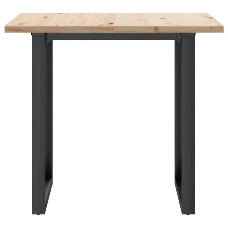 Table de salle à manger cuisine design industriel 80 x 80 x 75,5cm bois de pin massif et acier DEC036797