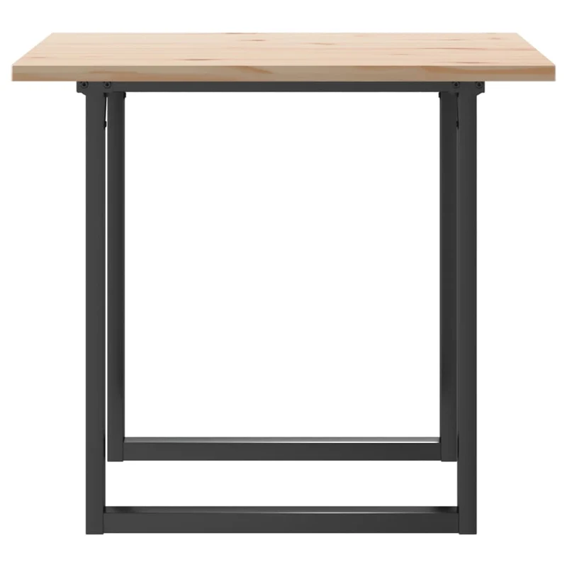 Table de salle à manger cuisine design industriel 80 x 80 x 75,5cm bois de pin massif et acier DEC036797