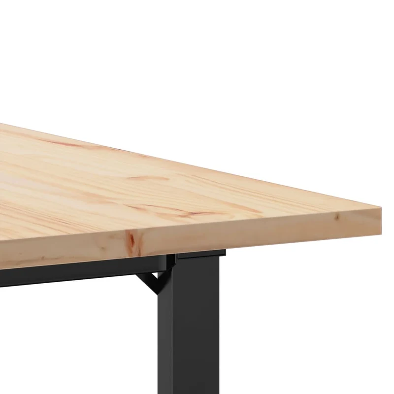 Table de salle à manger cuisine design industriel 80 x 80 x 75,5cm bois de pin massif et acier DEC036797