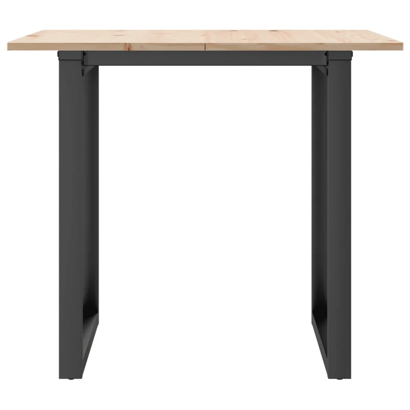 Table de salle à manger cuisine design industriel 80 x 80 x 75 cm bois de pin massif et acier DEC036796