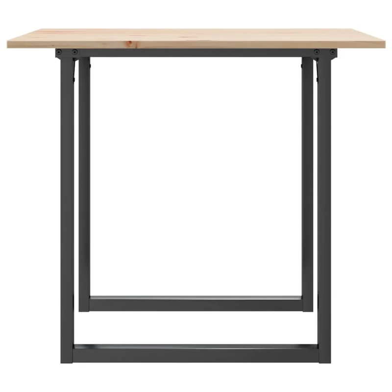 Table de salle à manger cuisine design industriel 80 x 80 x 75 cm bois de pin massif et acier DEC036796