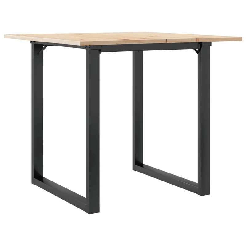 Table de salle à manger cuisine design industriel 80 x 80 x 75 cm bois de pin massif et acier DEC036796