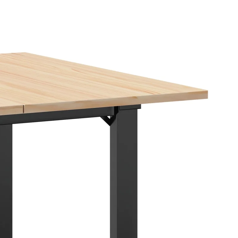 Table de salle à manger cuisine design industriel 80 x 80 x 75 cm bois de pin massif et acier DEC036796