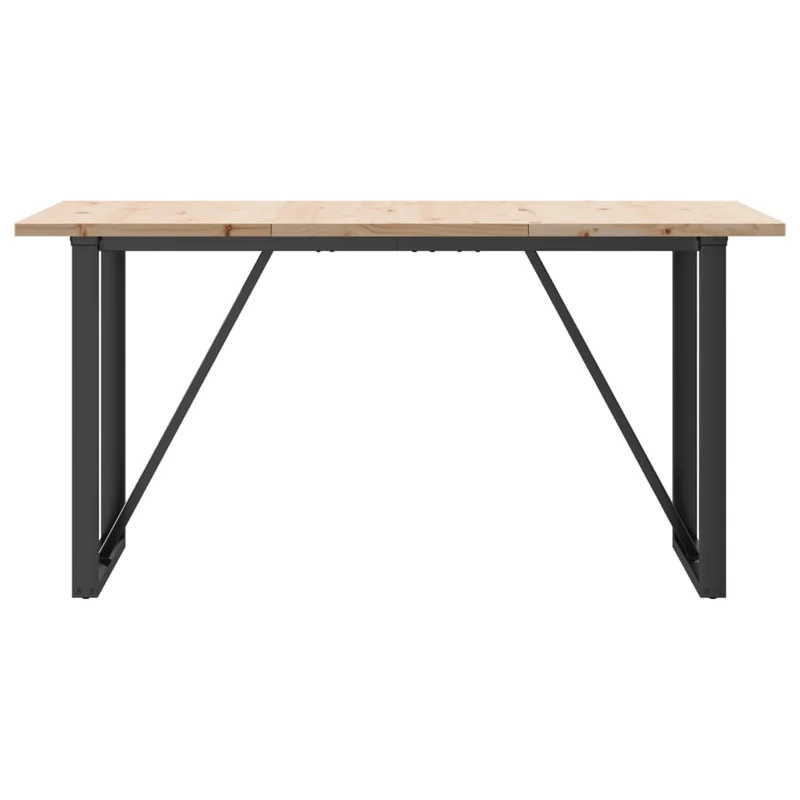 Table de salle à manger design industriel 160 x 80 x 75,5 cm bois pin massif et acier DEC036785
