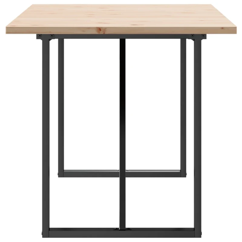 Table de salle à manger design industriel 160 x 80 x 75,5 cm bois pin massif et acier DEC036785