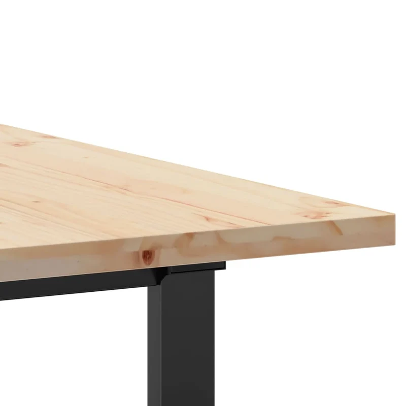 Table de salle à manger design industriel 160 x 80 x 75,5 cm bois pin massif et acier DEC036785