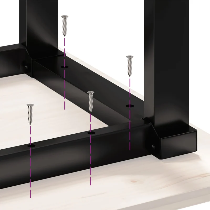Table de salle à manger design industriel 160 x 80 x 75,5 cm bois pin massif et acier DEC036785