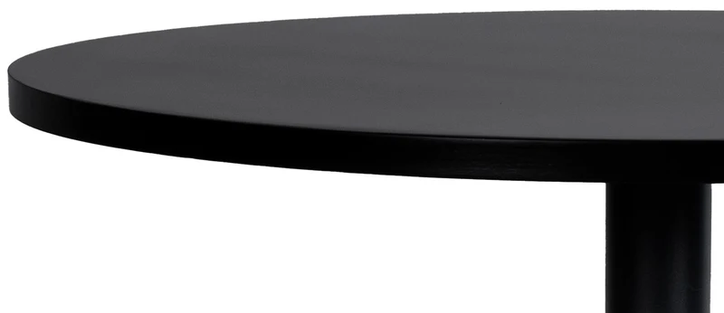 Table haute de bar bistrot plateau forme diamètre 60 cm rond en bois noir et métal chromé 10_0006576