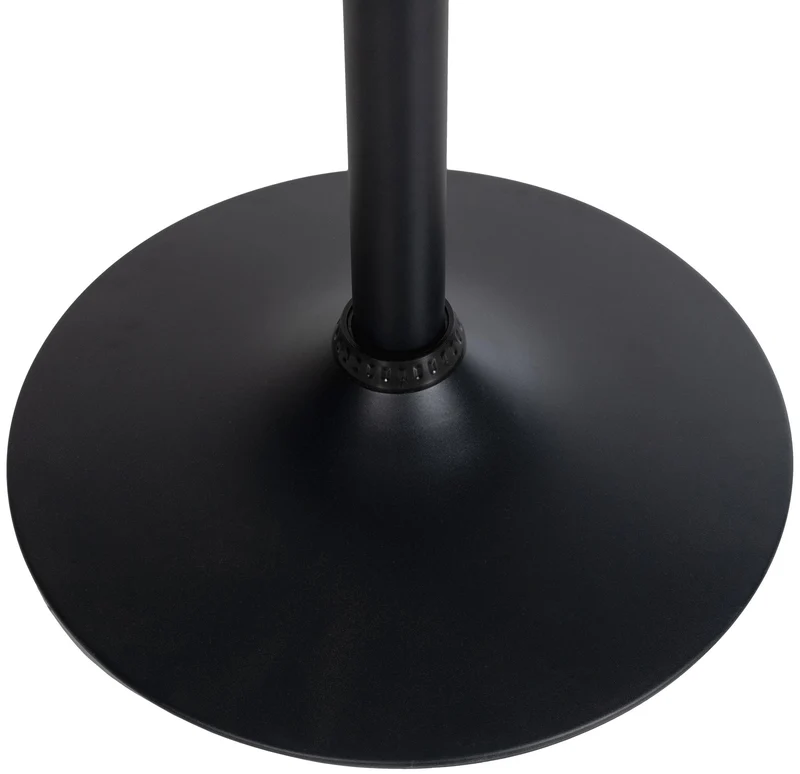 Table haute de bar bistrot plateau forme diamètre 60 cm rond en bois noir et métal chromé 10_0006576