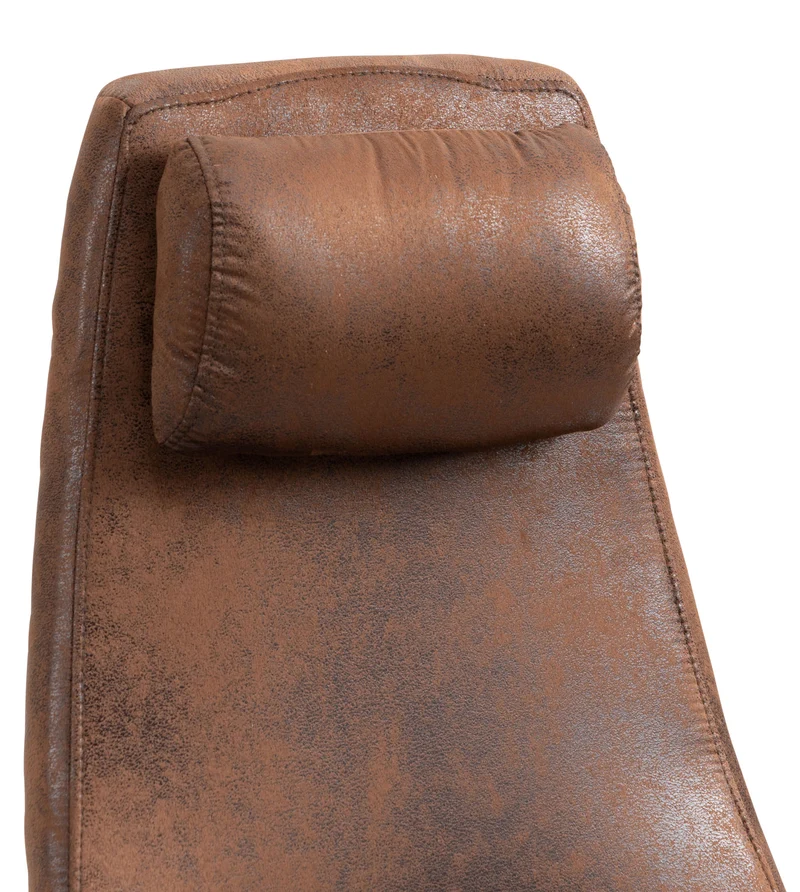 Fauteuil de bureau industriel vintage sur roulettes en synthétique marron vieilli pivotant et réglable BUR10687