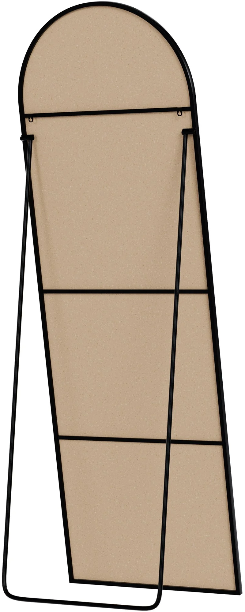 Miroir sur pied ou mural 150 × 50 cm cadre fin design élégant cadre métal noir brillant 10_0008401