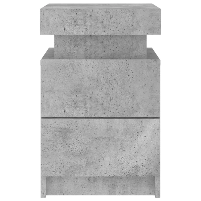 Table de chevet avec lumières LED avec tiroirs 35 x 39 x 55 cm bois d'ingénierie gris DEC033189