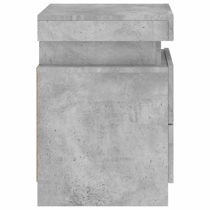 Table de chevet avec lumières LED avec tiroirs 35 x 39 x 55 cm bois d'ingénierie gris DEC033189