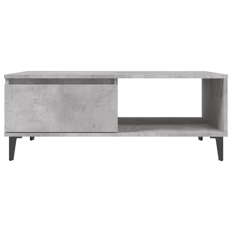 Table basse avec espace de rangement design moderne et contemporaine 90 x 60 x 35 cm bois d'ingénierie gris DEC039399