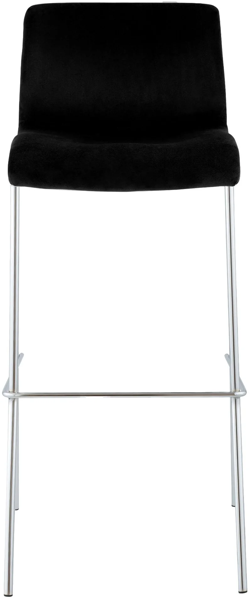 Tabouret de bar x1 dossier bas 4 pieds en métal chromé assise en velours noir 10_0005847