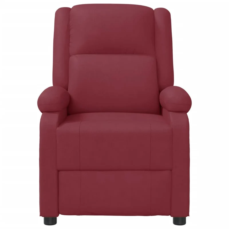Fauteuil de relaxation avec fonction d'inclinaison manuelle en PVC rouge bordeaux DEC029257