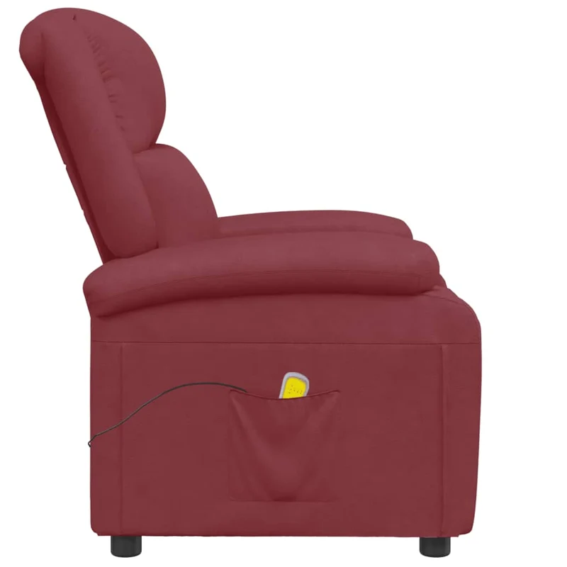 Fauteuil de relaxation avec fonction d'inclinaison manuelle en PVC rouge bordeaux DEC029257