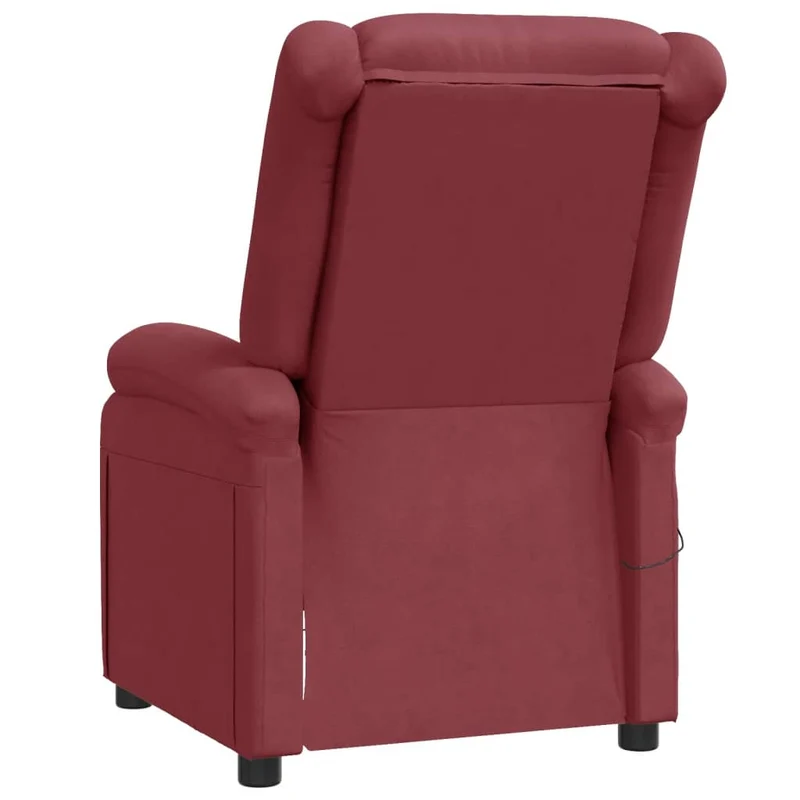 Fauteuil de relaxation avec fonction d'inclinaison manuelle en PVC rouge bordeaux DEC029257