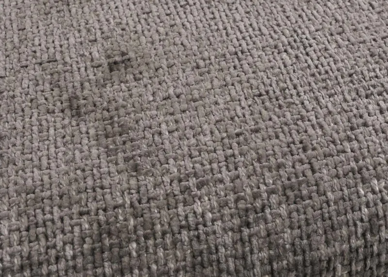 Banc de salle à manger banquette rembourré avec dossier en tissu gris foncé chenille et acier inoxydable longueur 160 cm 04_0005844