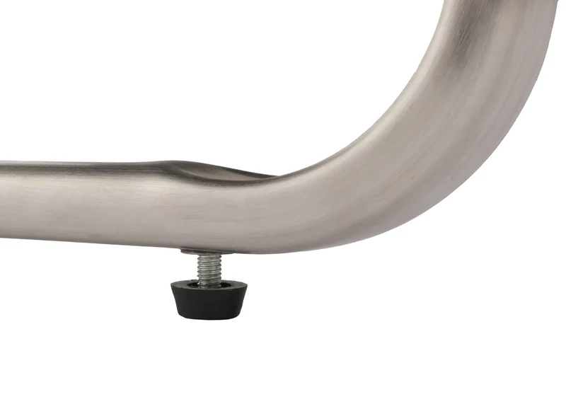 Banc de salle à manger banquette rembourré avec dossier en tissu gris foncé chenille et acier inoxydable longueur 160 cm 04_0005844