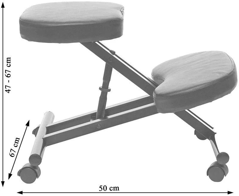 Tabouret chaise ergonomique siège assis genoux sur roulettes réglable synthétique gris foncé BUR04099