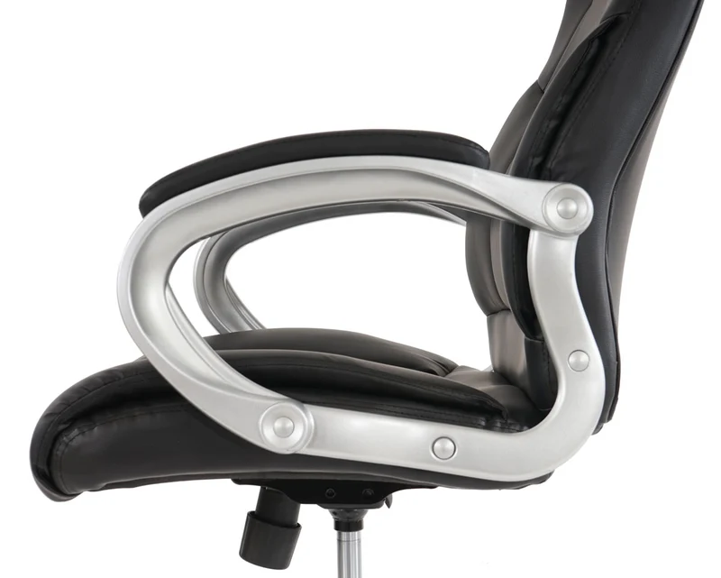 Fauteuil chaise de bureau exécutif sur roulette XXL pivotante synthétique noir 04_0001904