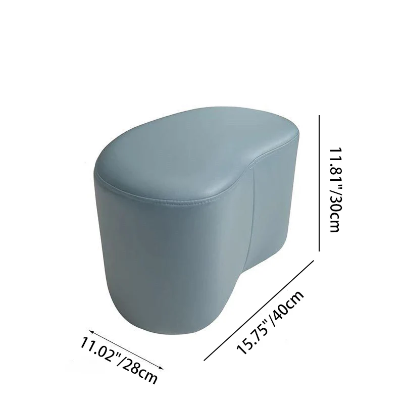 Modern Minimalist Synthetic Fabric Sponge Plywood Crescent Shape Low Stool Armless For Living Room