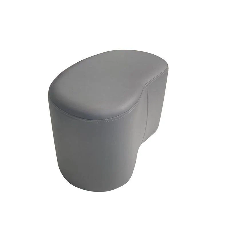 Modern Minimalist Synthetic Fabric Sponge Plywood Crescent Shape Low Stool Armless For Living Room