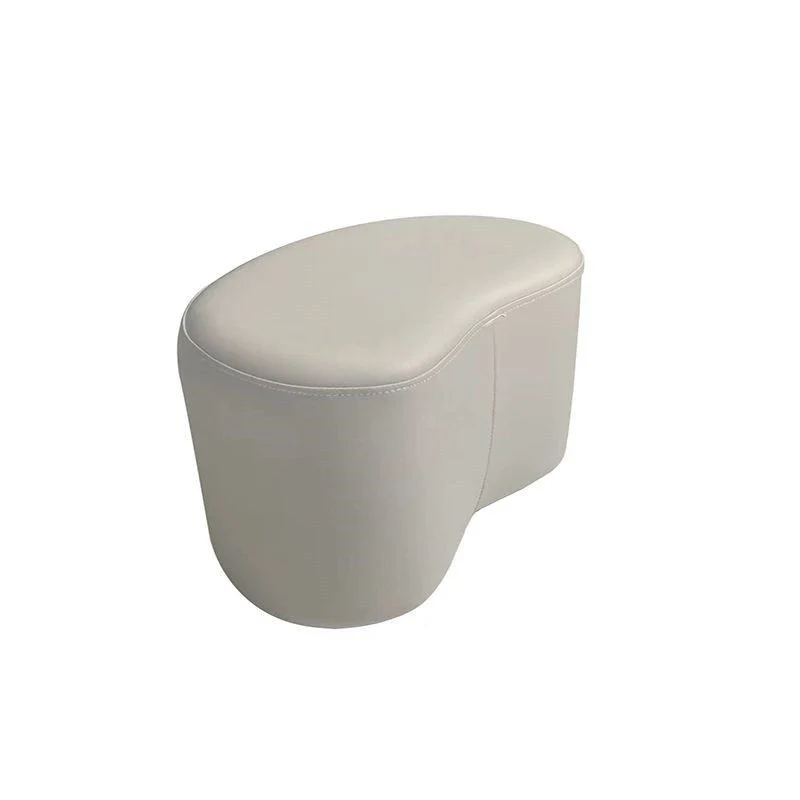 Modern Minimalist Synthetic Fabric Sponge Plywood Crescent Shape Low Stool Armless For Living Room