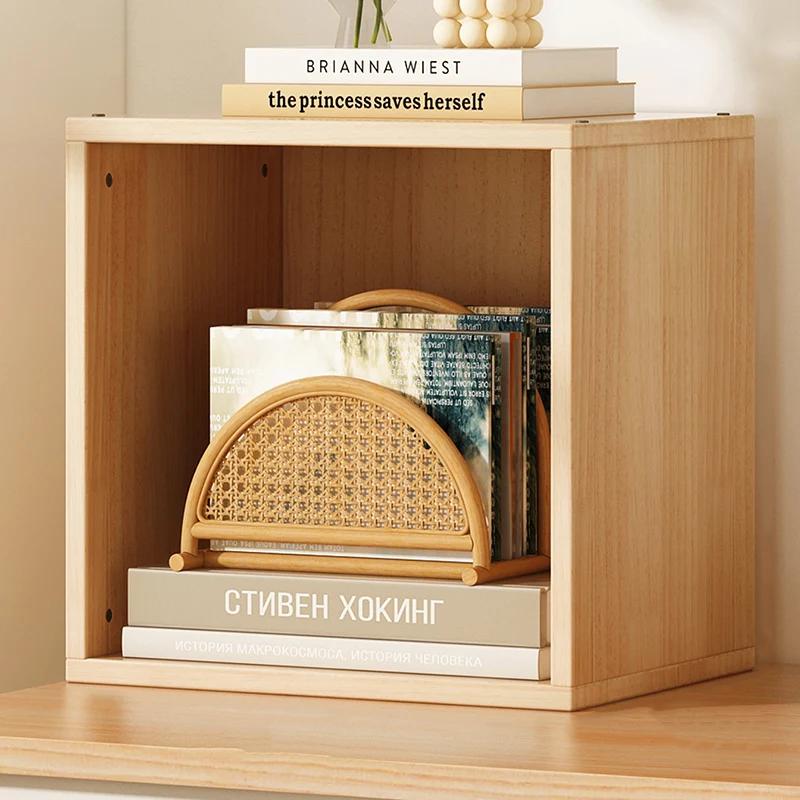 Modern Minimalist Square Pine Wood Composite Board Acrylic Storage Cabinet 1/2-Cabinet For Study
