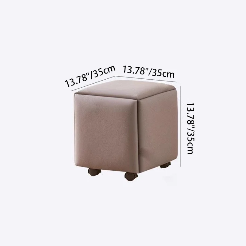 Contemporary Scandinavian Synthetic Fabric Sponge Metal Square Five-In-One Combination Low Stool Armless For Living Room