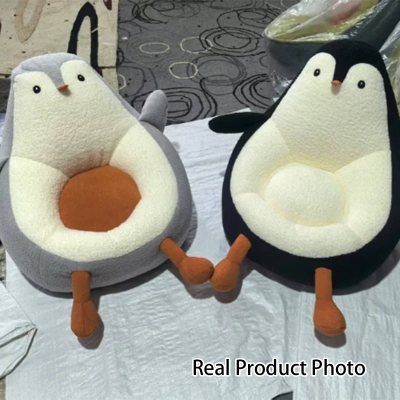 Contemporary Creative Kids Avocado-shaped Penguin-shaped Sponge Sherpa Fabric Accent Chair Backrest Armless For Living Room