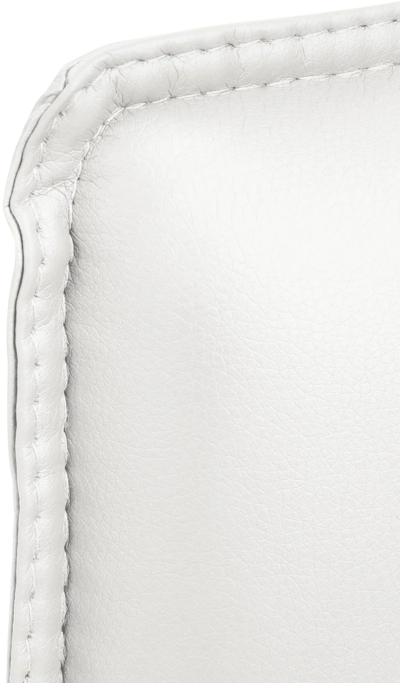 Chaise de bureau sans roulettes fauteuil visiteur avec accoudoirs en PVC blanc et métal 10_0001924