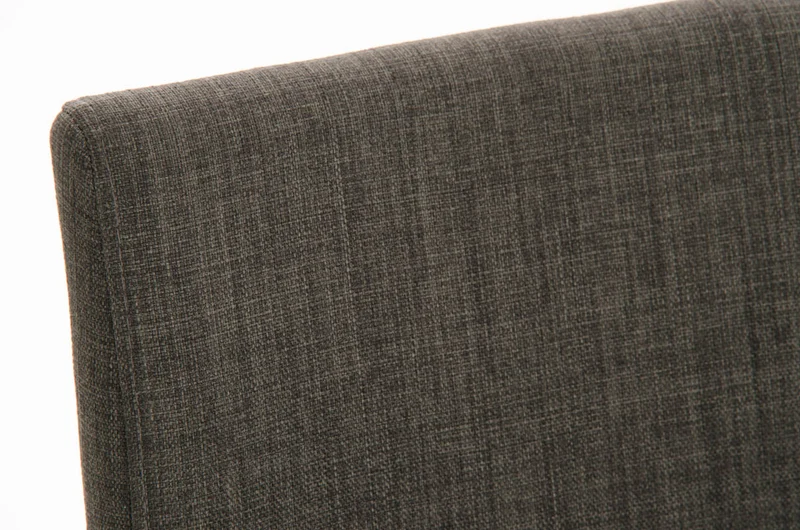 Tabouret de bar x1 avec repose-pieds plaque de base carrée en acier inoxydable assise en tissu gris foncé 10_0005315