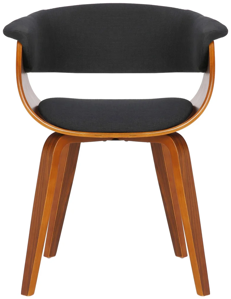 Lot de 2 chaises de la salle à manger design retro en structure en bois et assise en tissu noir 10_0001690