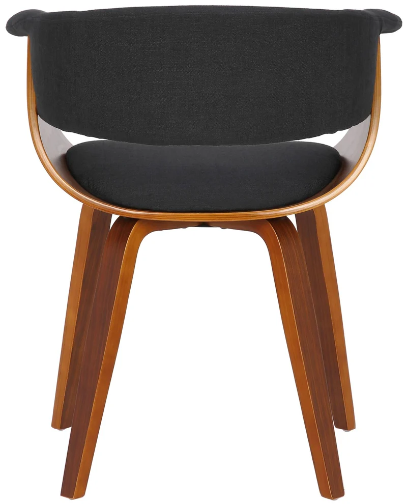 Lot de 2 chaises de la salle à manger design retro en structure en bois et assise en tissu noir 10_0001690