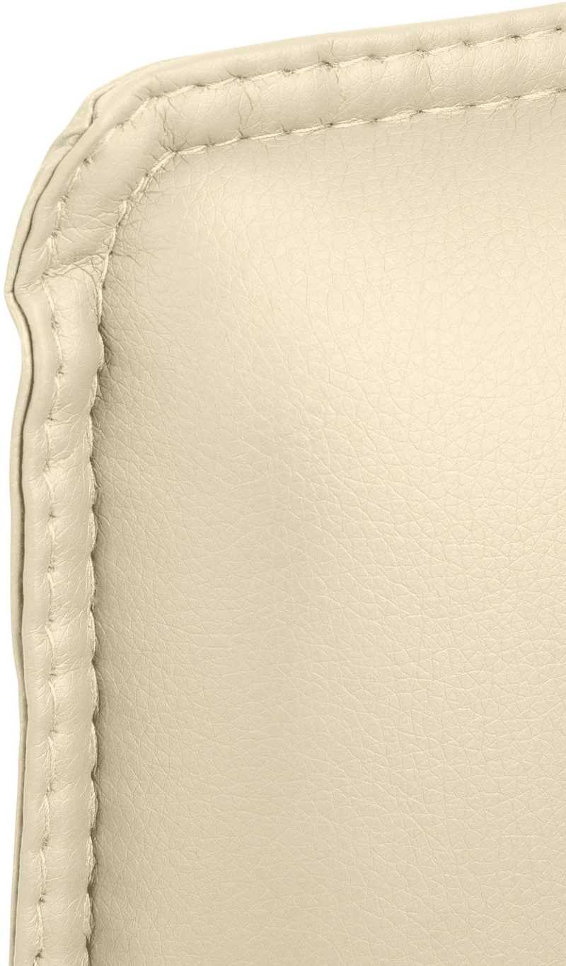Chaise de bureau fauteuil visiteur avec accoudoirs en PVC crème et métal aspect chromé 10_0007705
