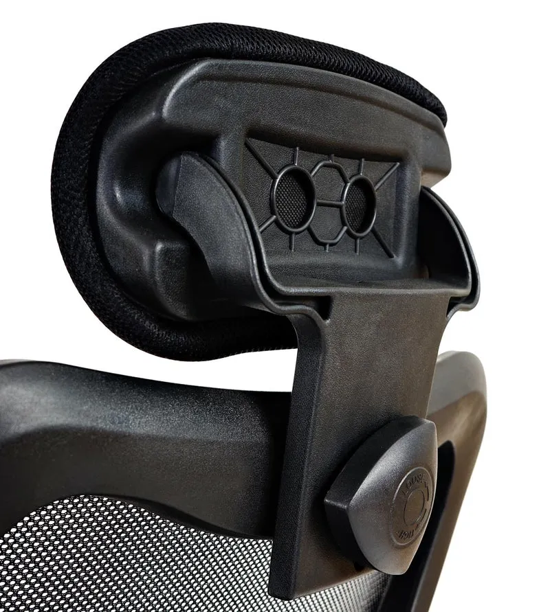 Fauteuil chaise de bureau sur roulettes pivotante appui-tête réglable synthétique noir 04_0001899