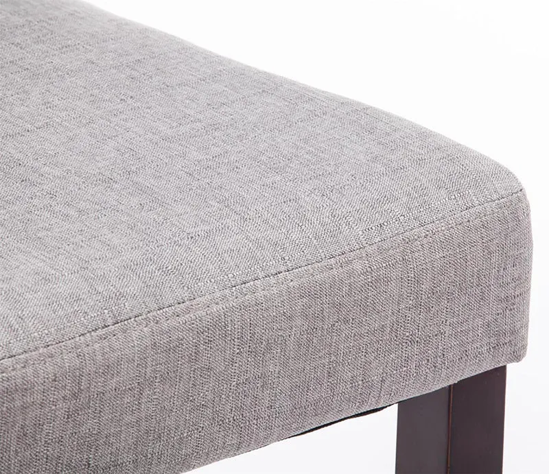 Lot de 2 chaises de salle à manger design moderne en tissu gris clair et pieds en bois marron foncé 10_0001555