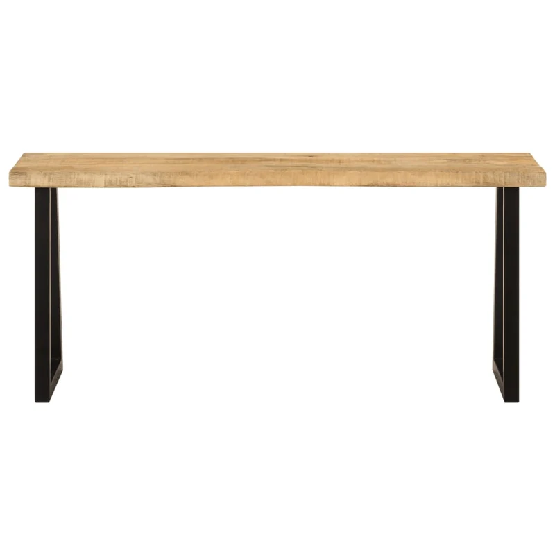 Banc design rustique 105 cm bois de manguier massif pieds en forme de U en acier DEC024627