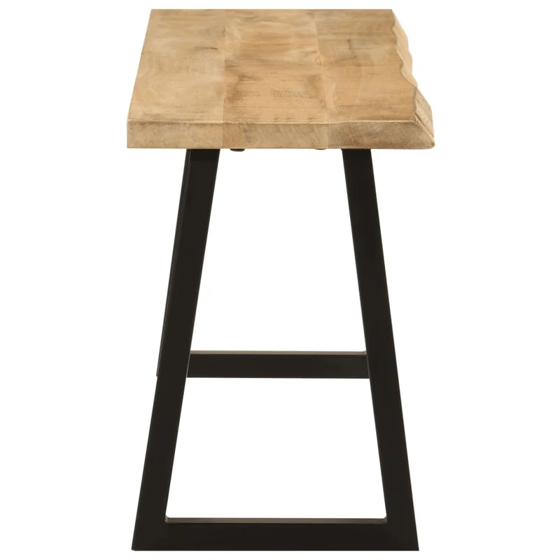 Banc design rustique 105 cm bois de manguier massif pieds en forme de U en acier DEC024627