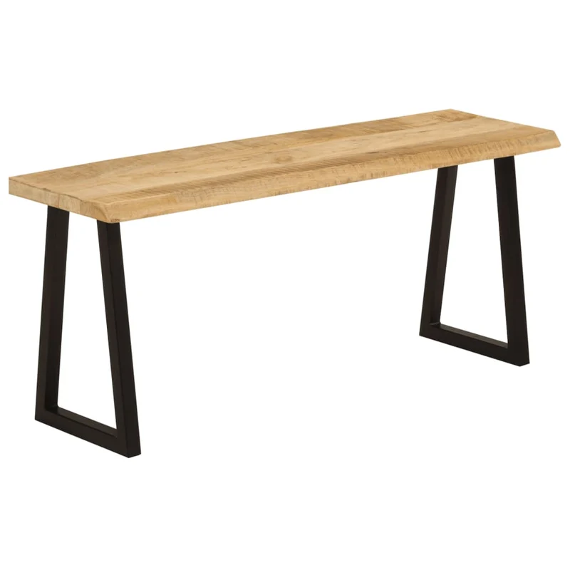 Banc design rustique 105 cm bois de manguier massif pieds en forme de U en acier DEC024627