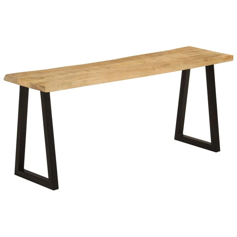 Banc design rustique 105 cm bois de manguier massif pieds en forme de U en acier DEC024627