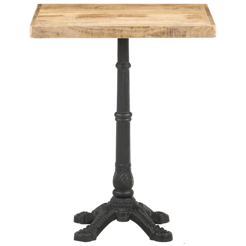 Table d'appoint auxiliaire table bistro design rustique hauteur 77 cm bois de manguier et fonte enduite de poudre DEC036531