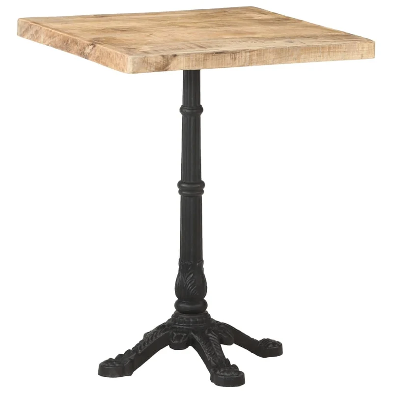 Table d'appoint auxiliaire table bistro design rustique hauteur 77 cm bois de manguier et fonte enduite de poudre DEC036531